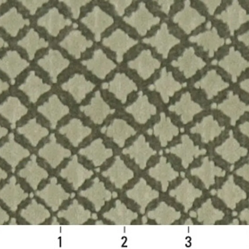 Sage Light Green Small Scale Diamond Microfiber Upholstery Fabric — Scale in inches