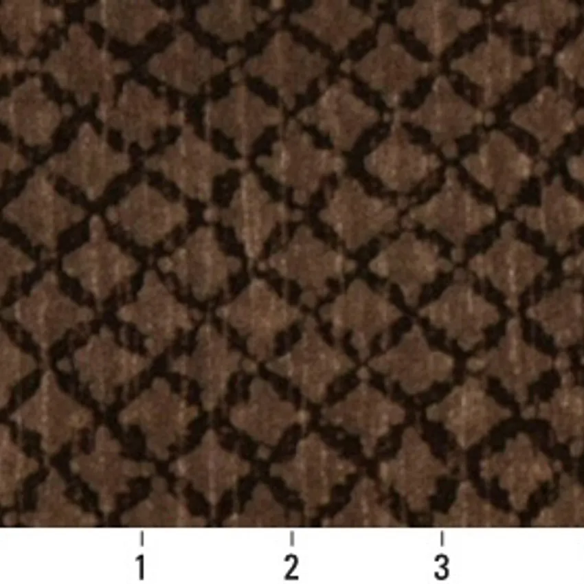 Cocoa Brown Small Scale Diamond Microfiber Upholstery Fabric — Scale in inches