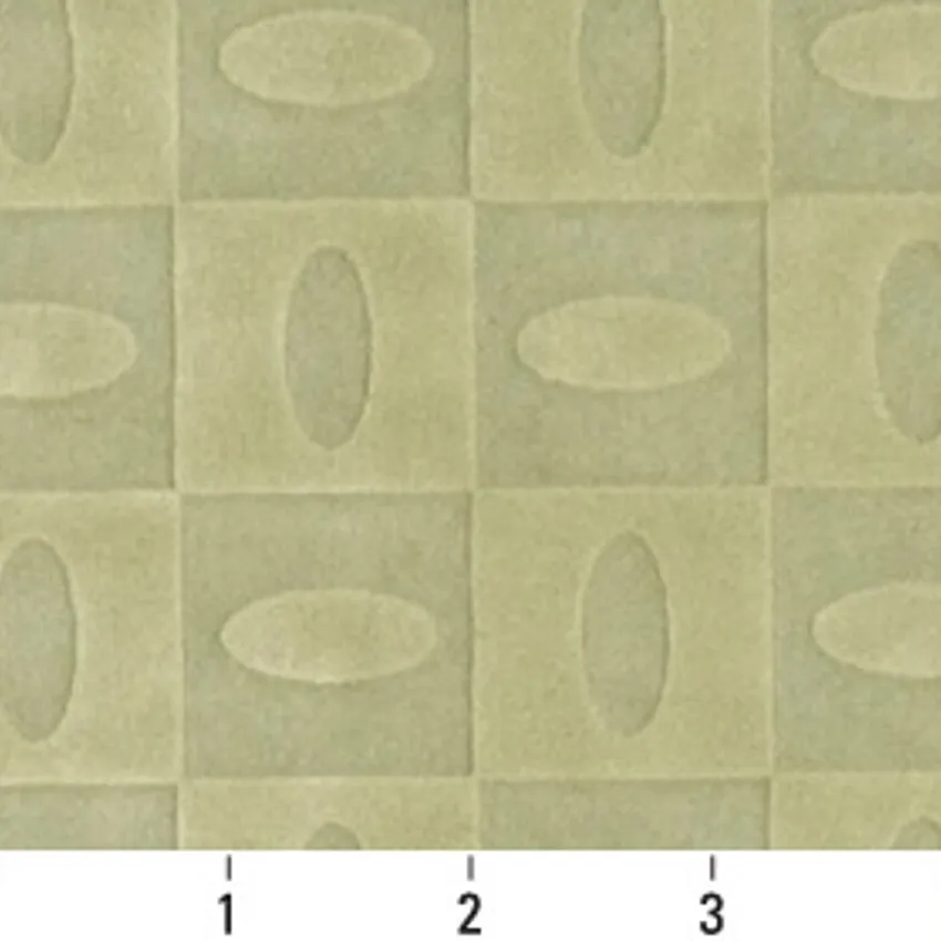 Light Green and Mint Geometric Accent Squares Microfiber Upholstery Fabric — Scale in inches