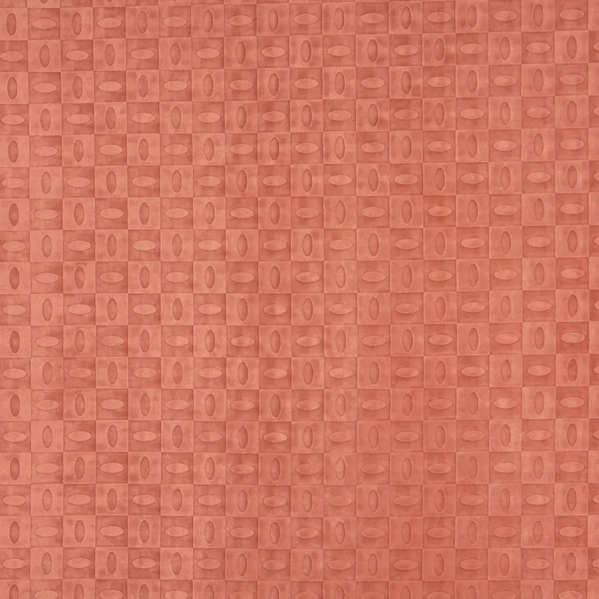 Orange and Coral Geometric Accent Squares Microfiber Upholstery Fabric