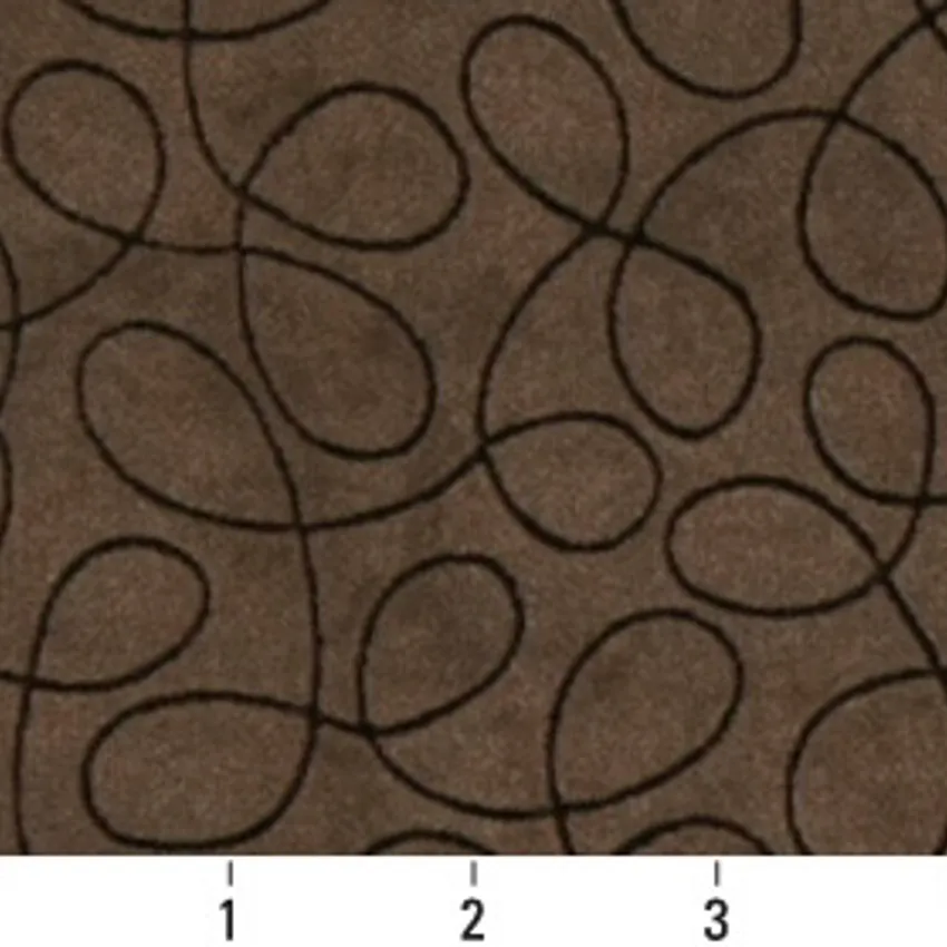 Cocoa Brown Line Abstract Microfiber Upholstery Fabric — Scale in inches