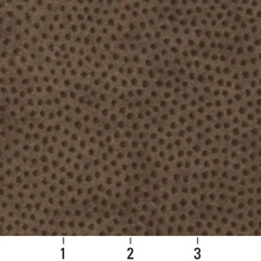 Cocoa Brown Reptile Skin Look Microfiber Upholstery Fabric — Scale in inches