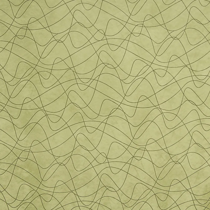 Meadow Light Green Abstract Lines Microfiber Upholstery Fabric