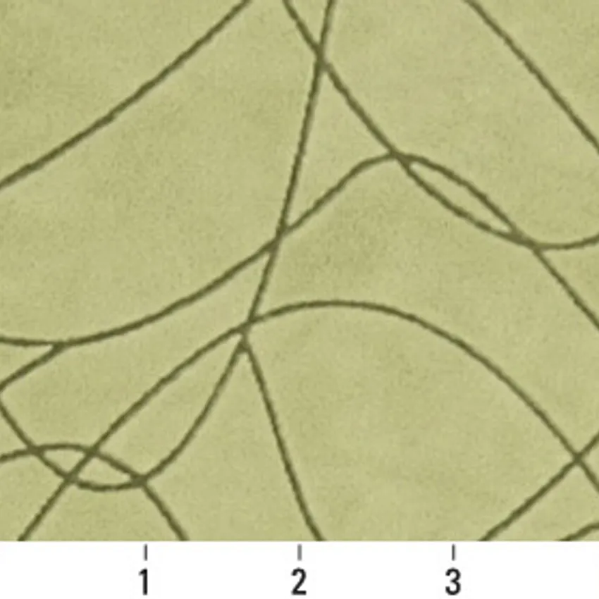 Meadow Light Green Abstract Lines Microfiber Upholstery Fabric — Scale in inches