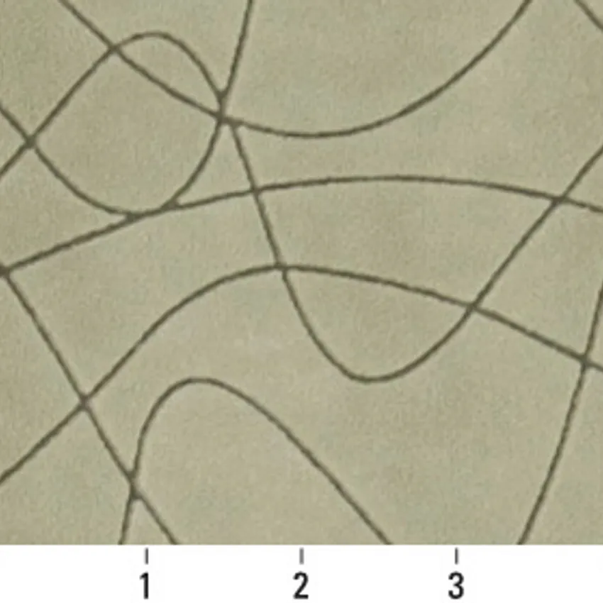 Sage Light Green Abstract  Lines Microfiber Upholstery Fabric — Scale in inches