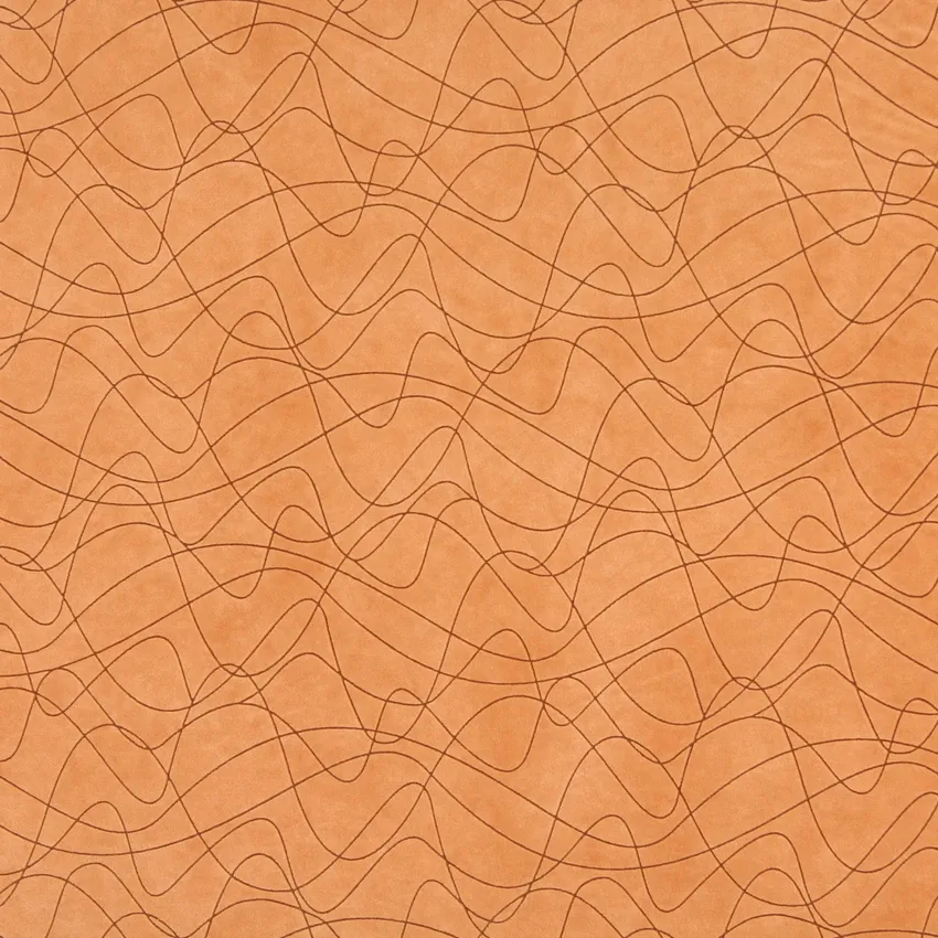 Apricot Coral Abstract Lines Microfiber Upholstery Fabric
