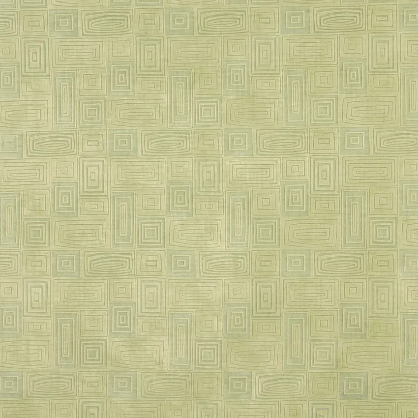 Meadow Light Green Abstract Square Collage Microfiber Upholstery Fabric