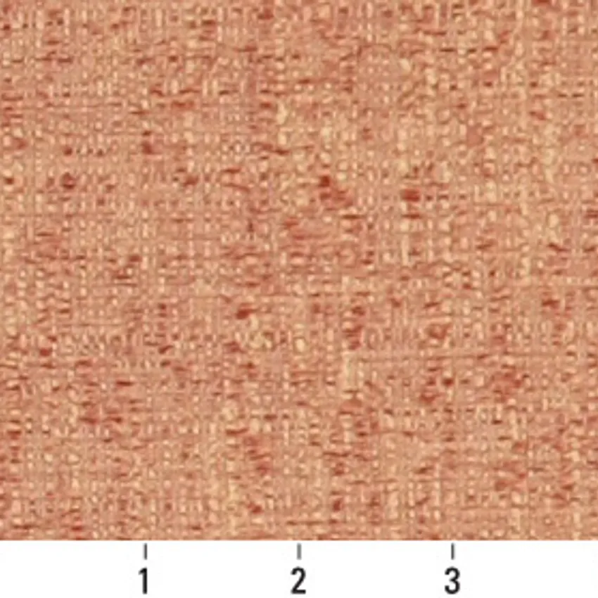 Orange Coral Plain Damask Upholstery Fabric — Scale in inches