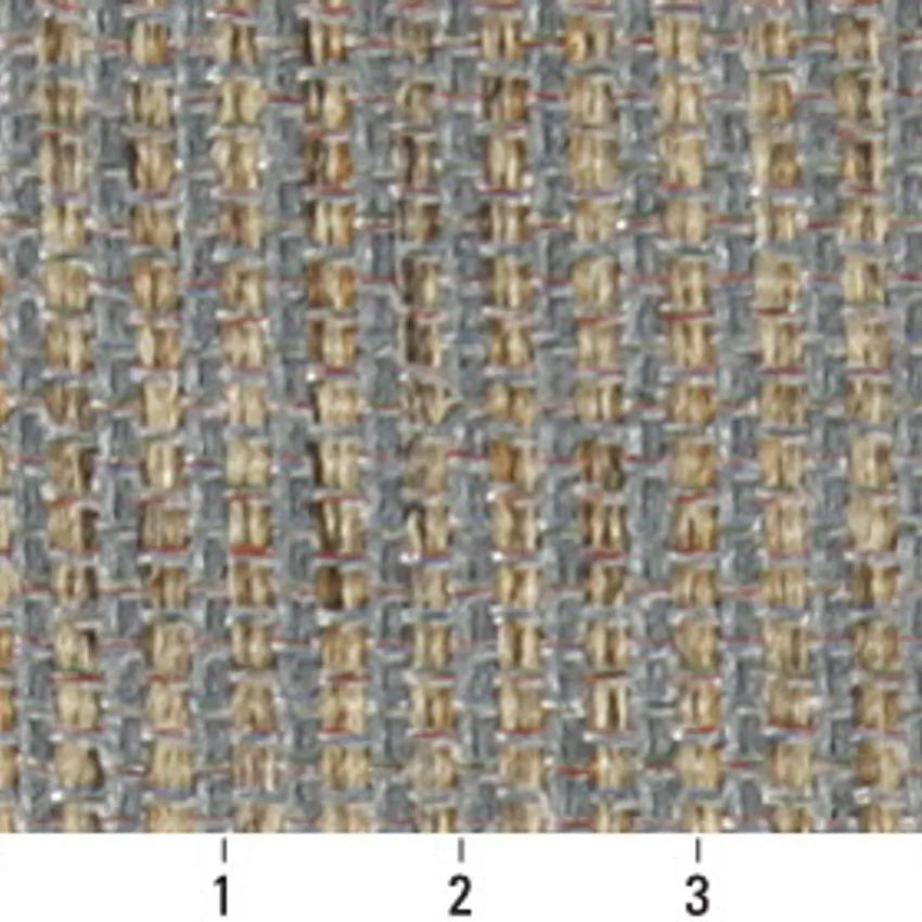 Blue Beige and Light Blue  Tweed Upholstery Fabric — Scale in inches