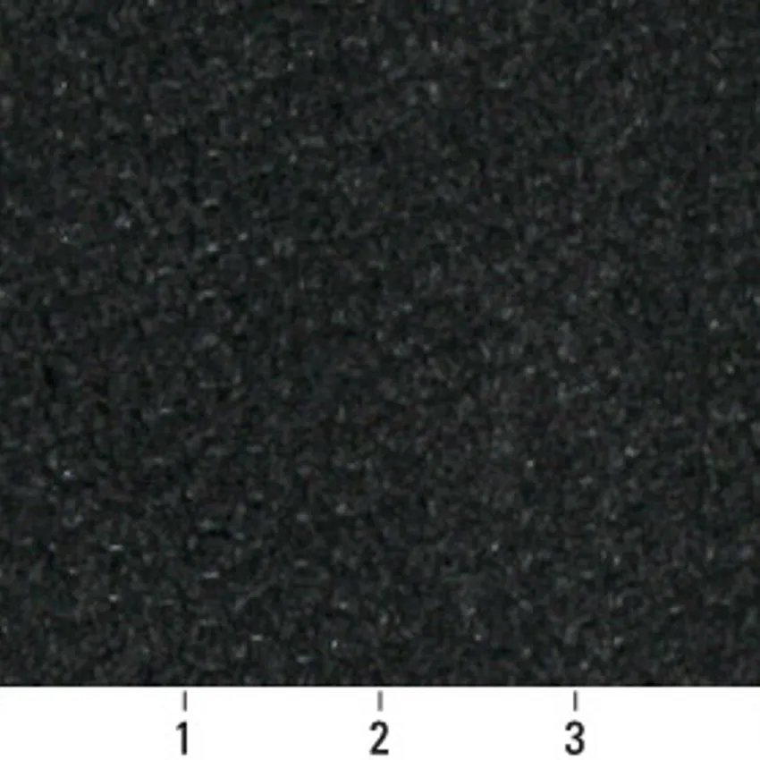 Onyx Black Plain Chenille Upholstery Fabric — Scale in inches