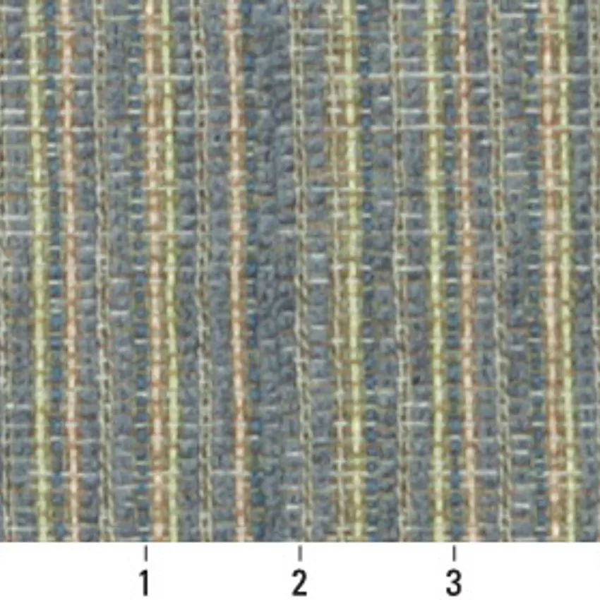 Light Blue and Yellow Small Scale Chenille Upholstery Fabric — Scale in inches