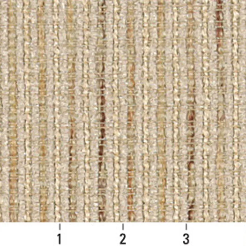 Wheat Beige and Gold  Chenille Upholstery Fabric — Scale in inches