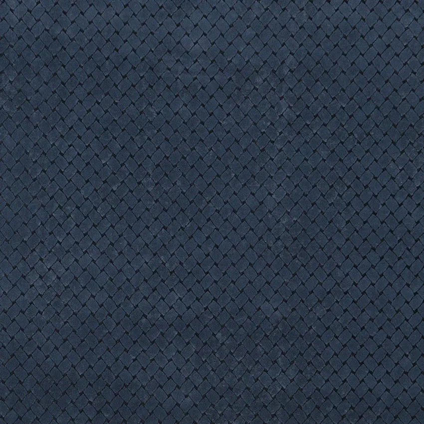 Cobalt Blue Trellis Basket Weave Pattern Microfiber Upholstery Fabric