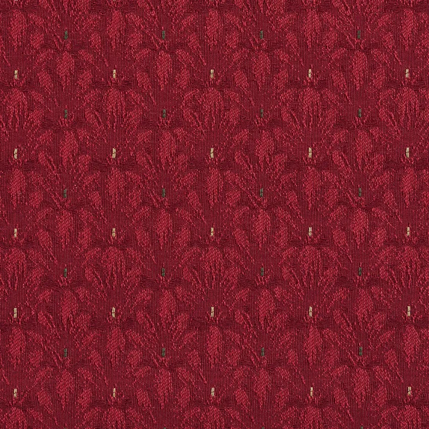 Red Burgundy Small Scale Brush Floral Damask Upholstery Fabric