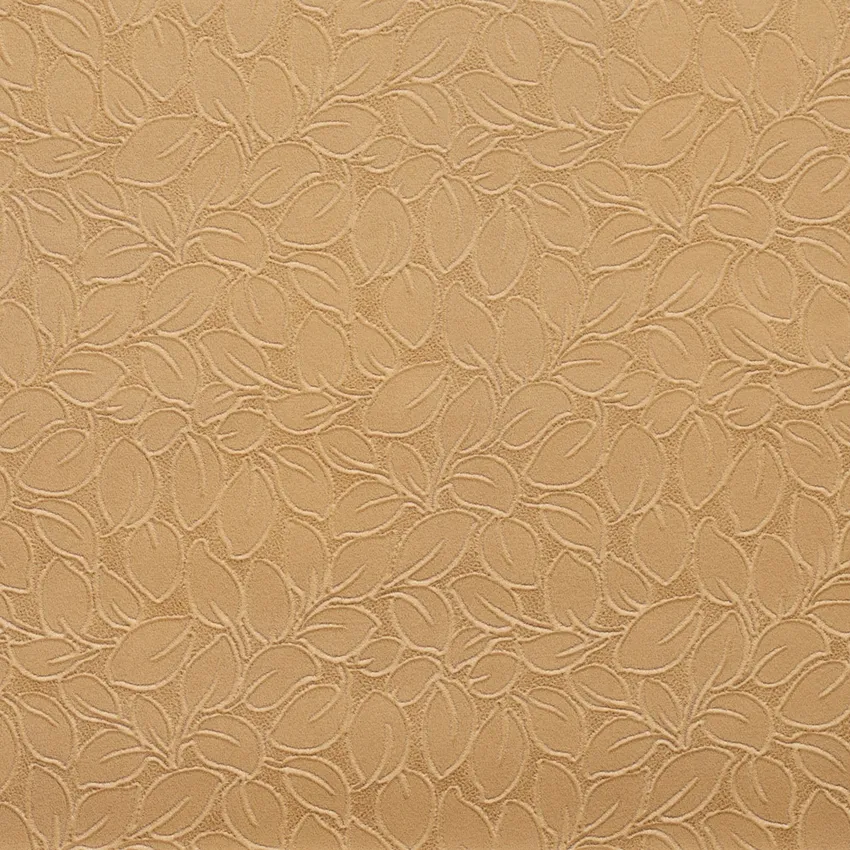 Camel Beige Small Leaf Texture Soft Microfiber Velvet Upholstery Fabric