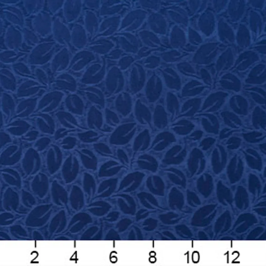 Delft Blue Small Leaf Texture Soft Microfiber Velvet Upholstery Fabric — Scale in inches