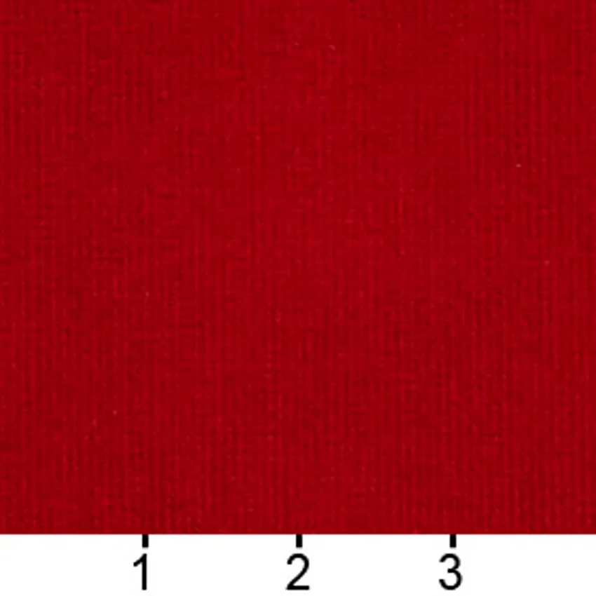 Ruby Red Plain Solid Soft Microfiber Velvet Upholstery Fabric — Scale in inches