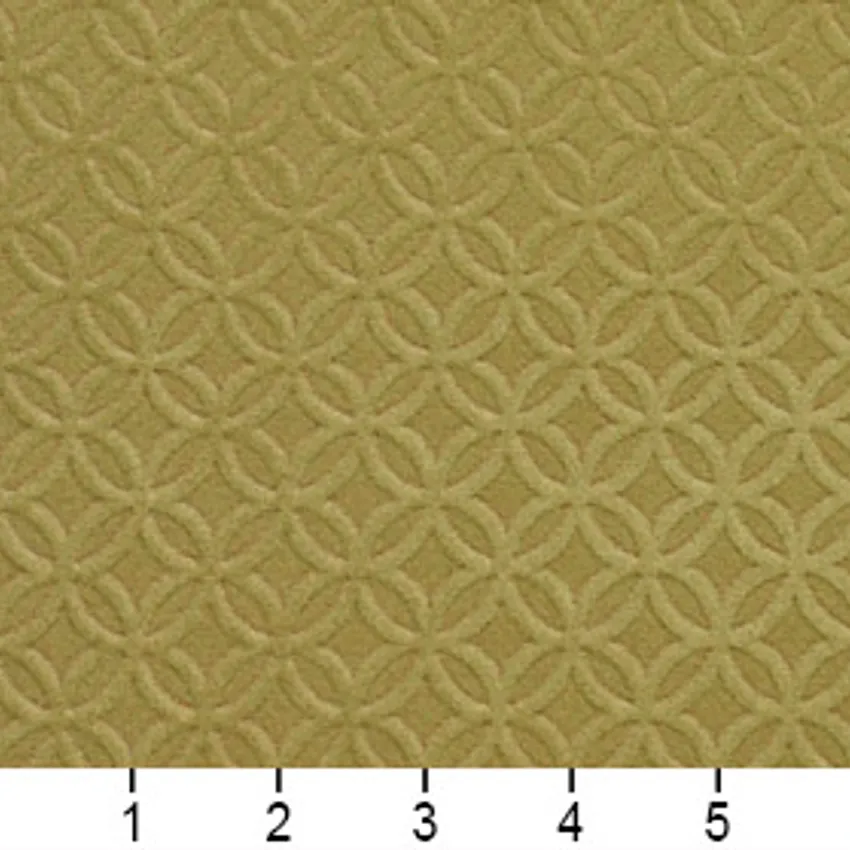Meadow Green Mosaic Interlocking Circles Microfiber Upholstery Fabric — Scale in inches