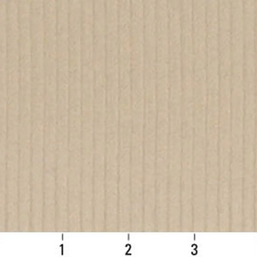 Cream White Small Stripe Microfiber Velvet Upholstery Fabric — Scale in inches