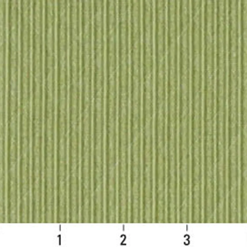 Aloe Green Leaf or Bamboo Look Small Stripe Upholstery Fabric — Scale in inches