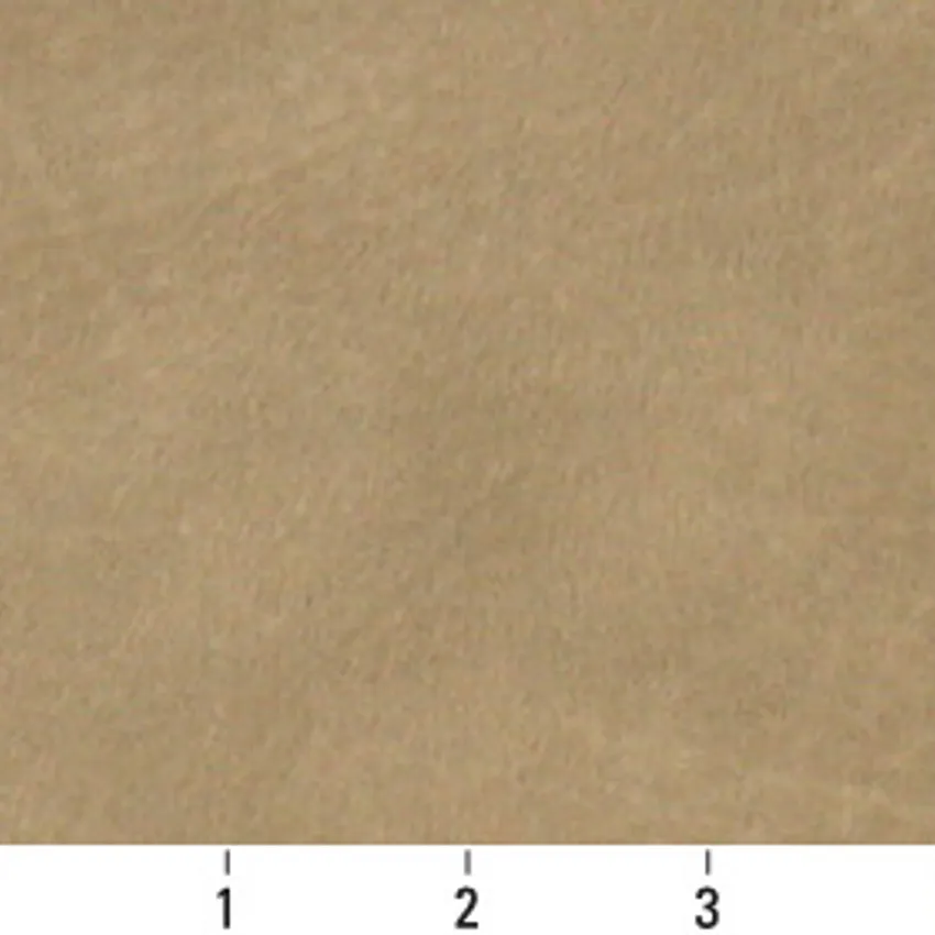 Light Gold Beige Plain Leather Like  Microfiber Upholstery Fabric — Scale in inches