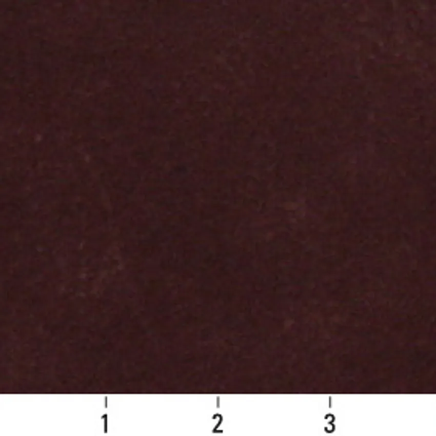 Burgundy Plain Leather Like  Microfiber Upholstery Fabric — Scale in inches