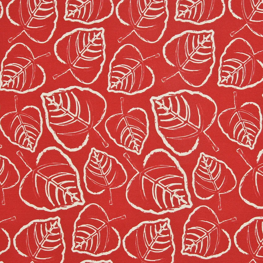 Poppy Leaf Burgundy Contemporary Outdoor Upholstery Fabric by the Yard