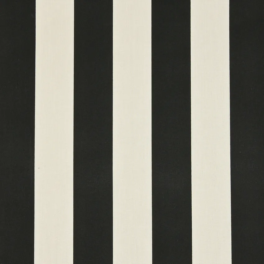 Onyx Stripe Black and White Beach Outdoor Upholstery Fabric by the Yard