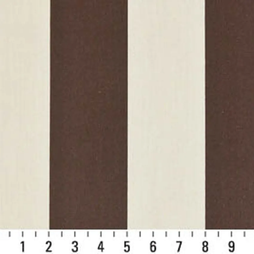 Safari Stripe Brown and White Beach Outdoor Upholstery Fabric by the Yard — Scale in inches