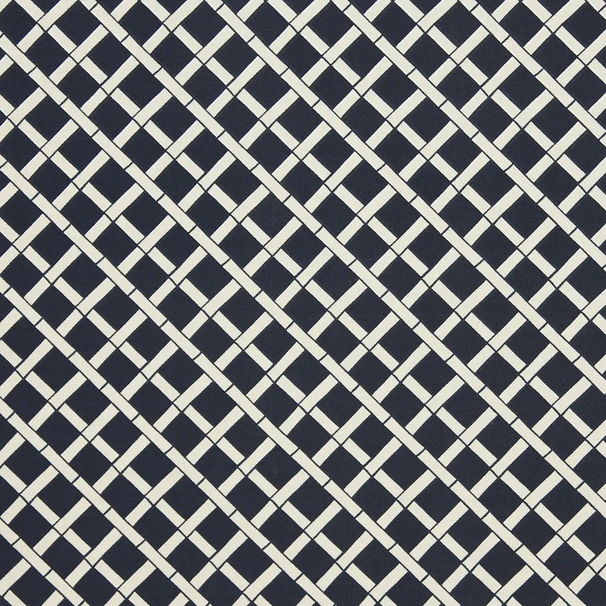 Indigo Trellis Dark Blue Contemporary Outdoor Upholstery Fabric by the Yard