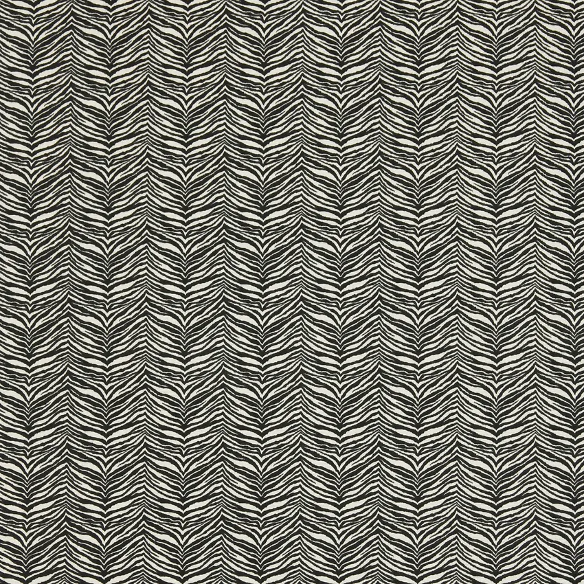 Onyx Zebra Black Animal Print Outdoor Upholstery Fabric by the Yard
