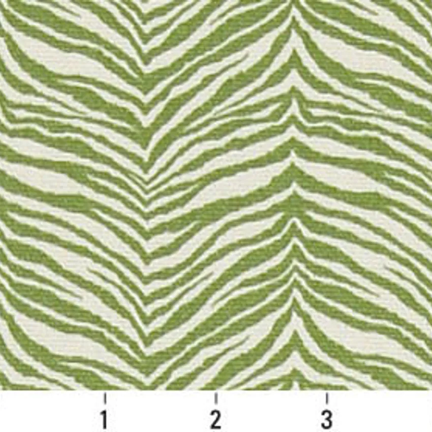 Spring Zebra Light Green Animal Print Outdoor Upholstery Fabric by the Yard — Scale in inches
