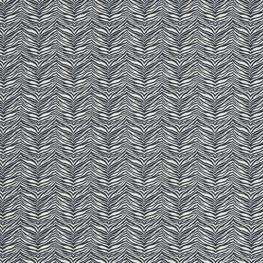 Indigo Zebra Dark Blue Animal Print Outdoor Upholstery Fabric by the Yard