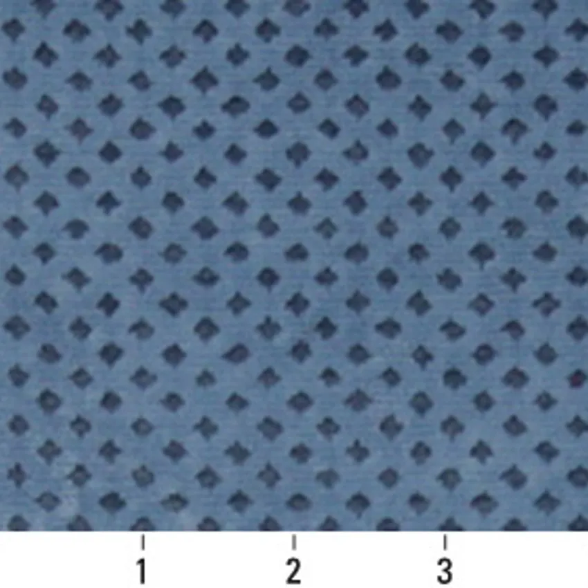Wedgewood Blue Small Diamond Mesh Microfiber Velvet Upholstery Fabric — Scale in inches