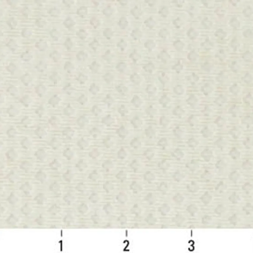 Ivory White Small Diamond Mesh Microfiber Velvet Upholstery Fabric — Scale in inches