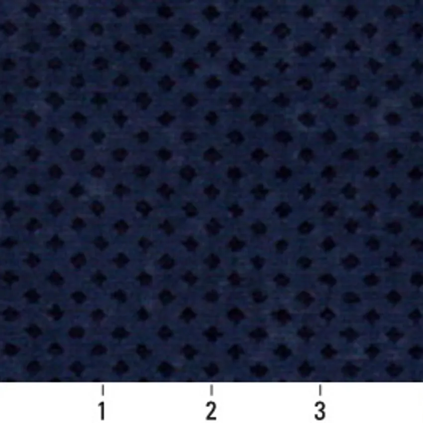 Baltic Blue Small Diamond Mesh Microfiber Velvet Upholstery Fabric — Scale in inches