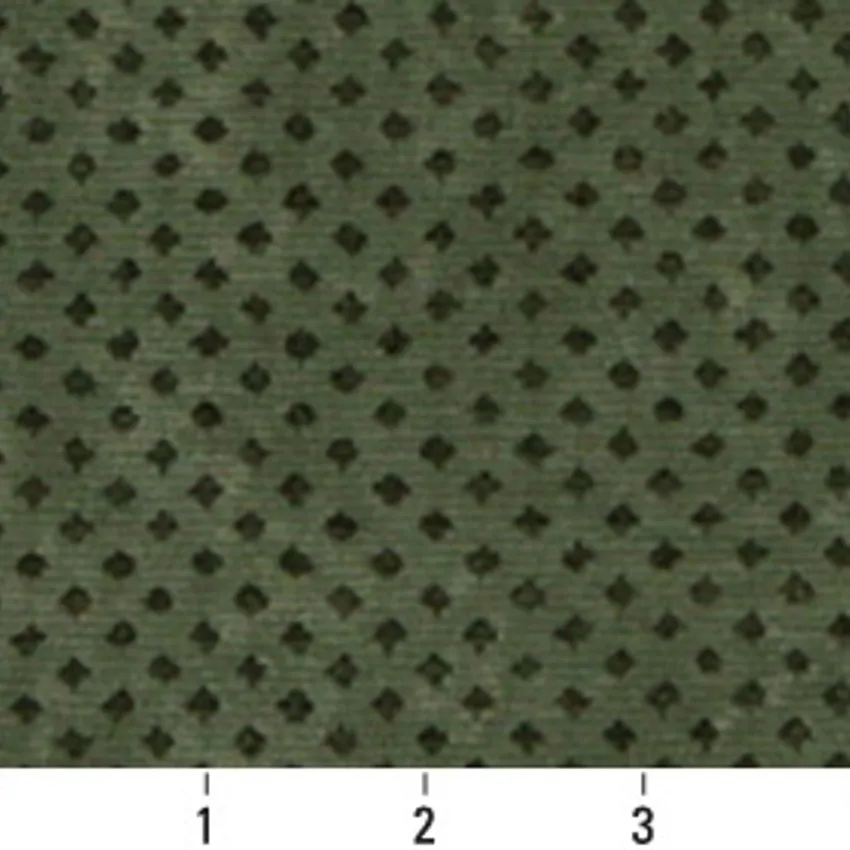 Alpine Green Small Diamond Mesh Microfiber Velvet Upholstery Fabric — Scale in inches