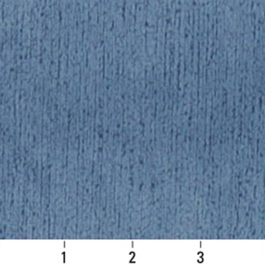 Wedgewood Blue Fine Brushed Texture Microfiber Velvet Upholstery Fabric — Scale in inches