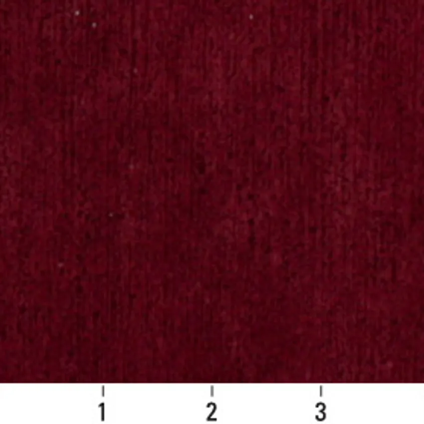 Merlot Burgundy Fine Brushed Texture Microfiber Velvet Upholstery Fabric — Scale in inches