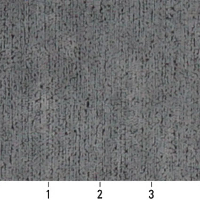 Graphite Grey Fine Brushed Texture Microfiber Velvet Upholstery Fabric — Scale in inches