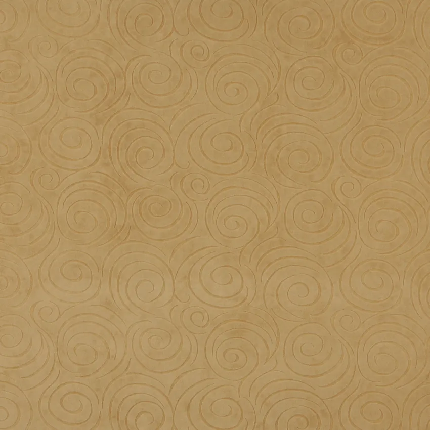 Honey Gold Decorative Swirl Microfiber Velvet Upholstery Fabric