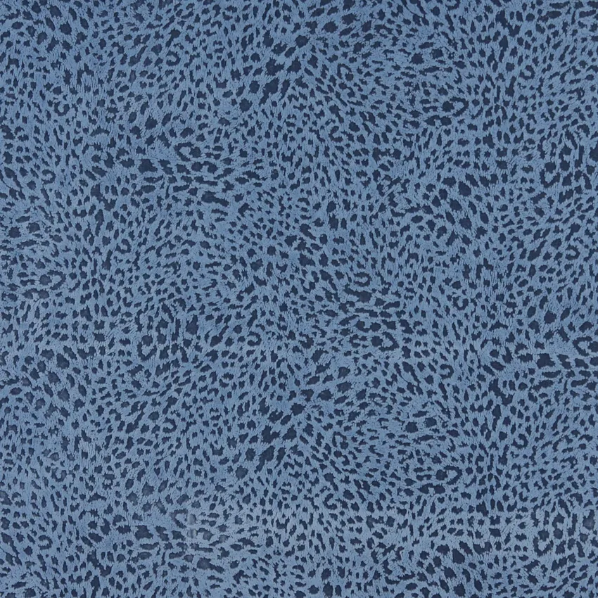 Wedgewood Blue Small Leopard Cheetah Pattern Microfiber Velvet Upholstery Fabric