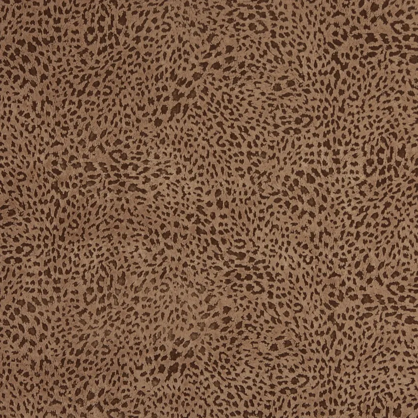 Caramel Brown Small Leopard Cheetah Pattern Microfiber Velvet Upholstery Fabric