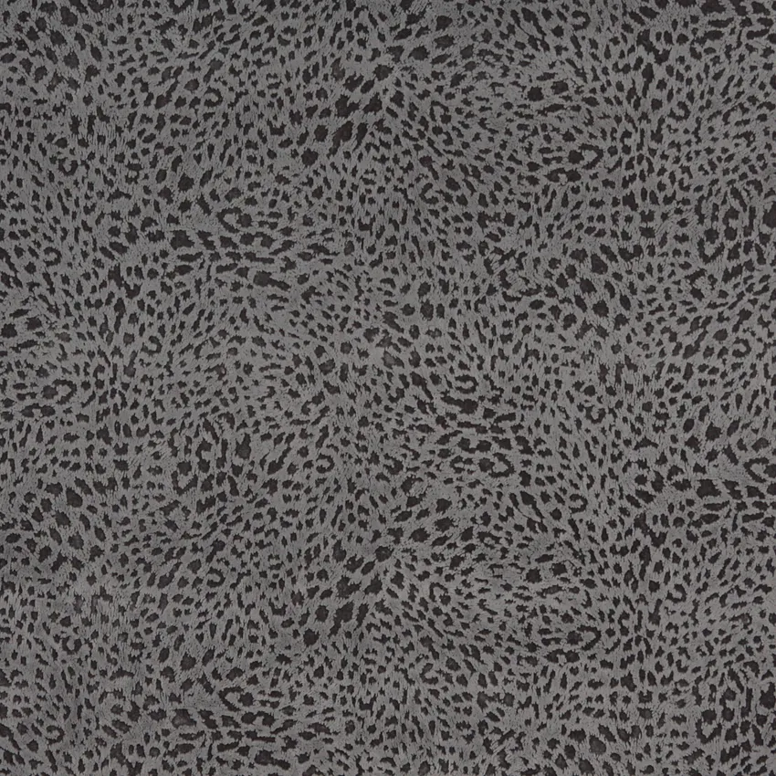 Graphite Grey Small Leopard Cheetah Pattern Microfiber Velvet Upholstery Fabric