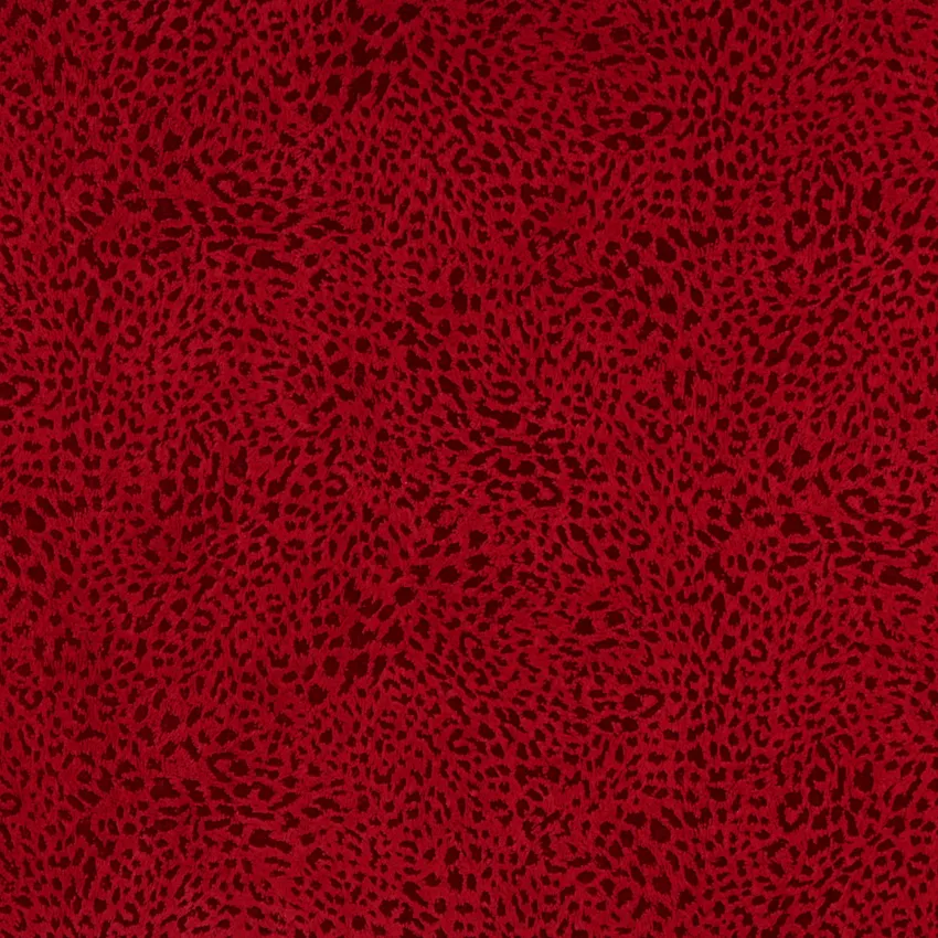 Garnet Burgundy Small Leopard Cheetah Pattern Microfiber Velvet Upholstery Fabric