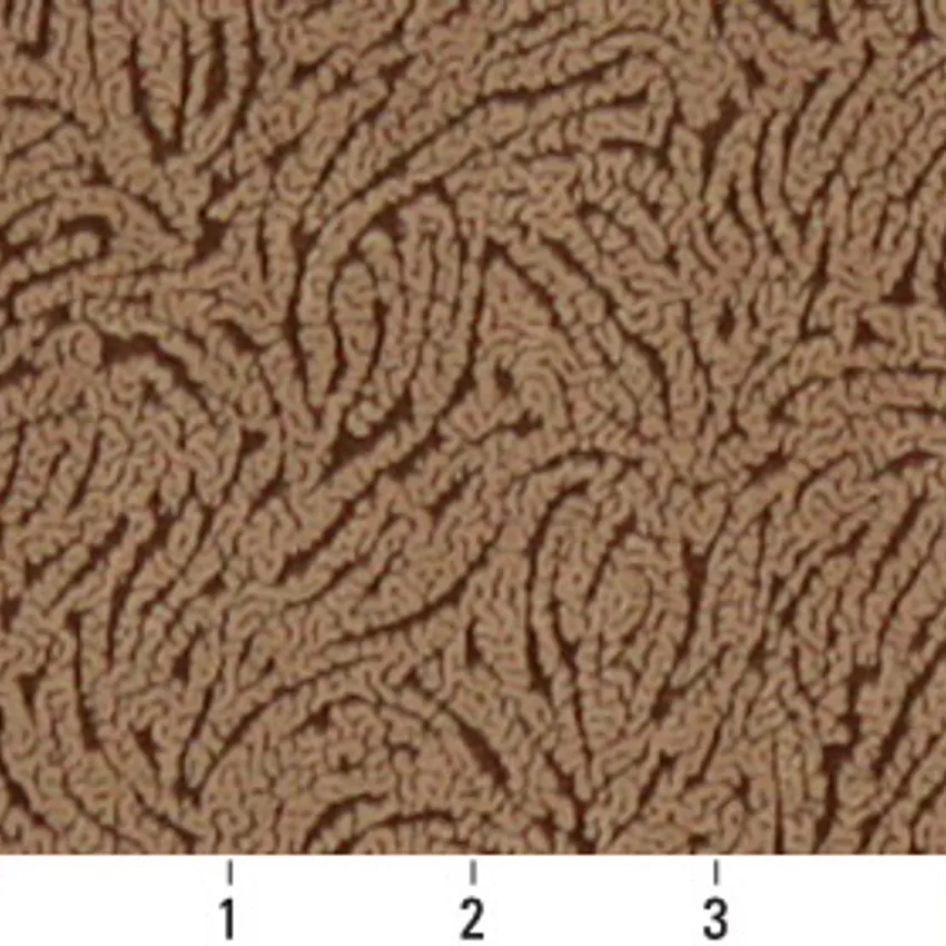 Caramel Brown Small Decorative Brush Pattern Microfiber Velvet Upholstery Fabric — Scale in inches