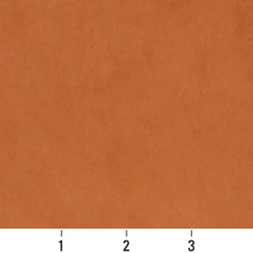 Terracotta Orange Solid Soft Microsuede Microfiber Upholstery Fabric — Scale in inches