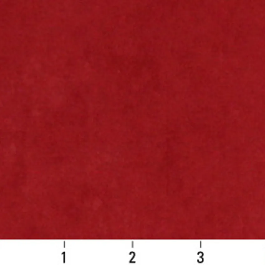 Crimson Red Solid Soft Microsuede Microfiber Upholstery Fabric — Scale in inches