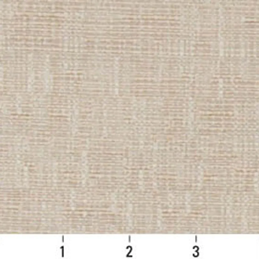 Vanilla Beige and Natural White Solid Linnen Look Tweed Damask Upholstery Fabric — Scale in inches