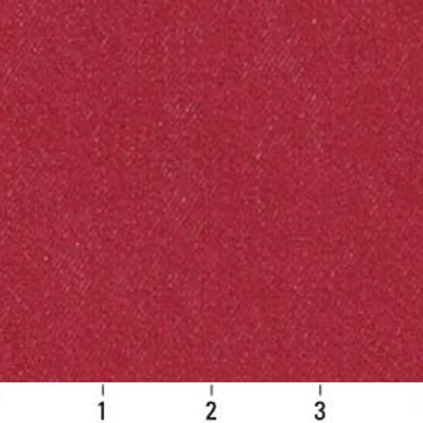 Ruby Red Burgundy Plain Denim Machine Washable Upholstery Fabric — Scale in inches